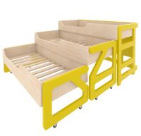 Кровать детская 3-ярусная (выкатная, с лестницами) Кровать детская 3-ярусная (выкатная, с лестницами)