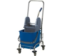 Одноведерная металлическая тележка Baiyun с отжимом, 23 л, с корзинкой под химию AF08082