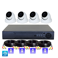 Комплект видеонаблюдения AHD 8Мп Ps-Link KIT-A804HDM   4 камеры   запись звука