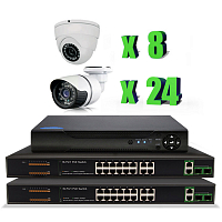 Комплект видеонаблюдения IP Ps-Link KIT-B2824IP-POE   2Мп   32 камеры   питание POE