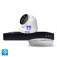 Комплект видеонаблюдения IP Ps-Link KIT-A501IPM-POE   5Мп   1 камера   запись звука