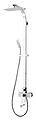 LEMARK Melange LM4962CW с верхней душевой лейкой "Тропический дождь", поворотный излив, хром/белый