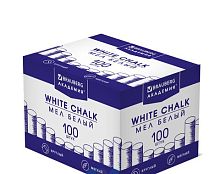 Мел белый BRAUBERG "АКАДЕМИЯ" (АЛГЕМ), 100 штук, круглый, мягкий, 271146