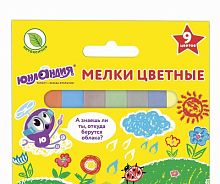 Мел цветной ЮНЛАНДИЯ "ЮНЛАНДИК И ОКРУЖАЮЩИЙ МИР", НАБОР 9 шт., квадратный, 227443