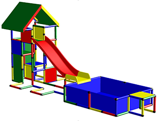 Детский игровой комплекс-конструктор Universal с горкой и бассейном