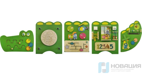 Бизиборд Крокодил, 2510х620 мм (5 модулей) Бизиборд Крокодил, 2510х620 мм (5 модулей)