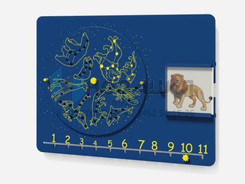 Дидактическая панель Космический зоопарк, 850х75х650 мм Дидактическая панель Космический зоопарк, 850х75х650 мм