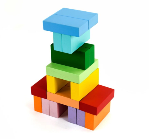 Строительный набор из дерева Цветные кирпичики, 20 штук Строительный набор из дерева Цветные кирпичики, 20 штук